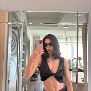 Nasty Gal Black Twist-Knot Bandeau Top
